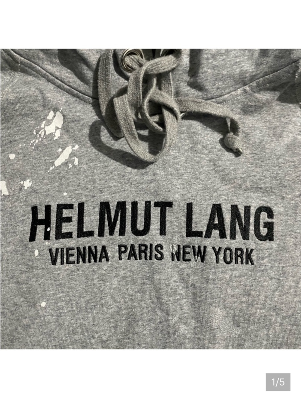 Helmut Lang Light Gray Pullover Cropped Hoodie 🔥🔥🔥🔥🔥